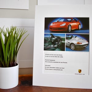Porsche 911 Carrera 996 / Boxster 986 Accessories (Available GALLERY FRAMED!) Retro Magazine Advertisement Wall Decor - Printed 2000