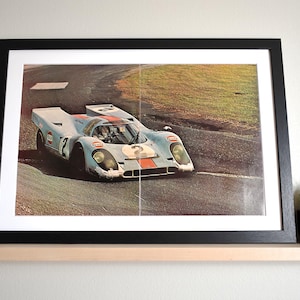 1969 Porsche 917K Two-Piece Vintage Magazine Print Wall Decor - Printed 1970
