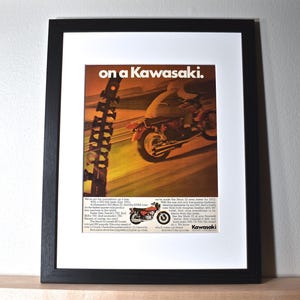 1972 Kawasaki 500 Mach III (Available GALLERY FRAMED!) Vintage Magazine Print Advertisement Wall Decor - Printed 1972