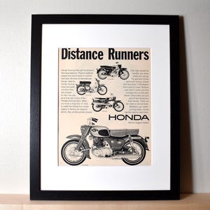 1966 Honda 90 / Sport 65 / Touring 160 / Touring 305 (Available GALLERY FRAMED!) Vintage Magazine Print Advertisement Decor - Printed 1966