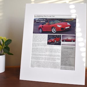 2004 Porsche 911 Carrera Turbo 996 Cabriolet (Available GALLERY FRAMED!) Retro Magazine Article Wall Decor- Printed 2004