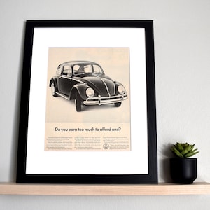 1966 Volkswagen Type 1 ‘Beetle’ (Available GALLERY FRAMED!) Vintage Magazine Print Advertisement Wall Decor - Printed 1966