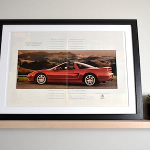 1995 Acura NSX Framed Two-Piece Retro Magazine Advertisement Wall Decor - Printed 1995