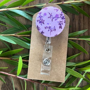 Lavender - Fabric Retractable Lanyard Badge Reel
