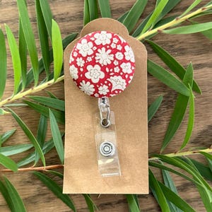 Red Boho - Fabric Retractable Lanyard Badge Reel