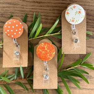 Orange Gift Set - Fabric Retractable Lanyard Badge Reel
