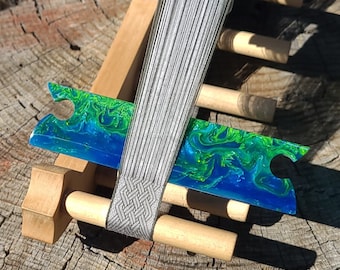 Hand Crafted Acrylic Shuttle / Beaters for Card / Tablet / Inkle Weaving - Sea Mist