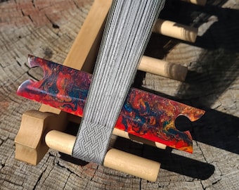 Hand Crafted Acrylic Shuttle / Beaters for Card / Tablet / Inkle Weaving - Inferno