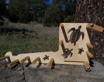 Card / Inkle / Tablet weaving loom - Maple - A Bale of Sea Turtles - small lap loom, weaving, lap weaving, narrow band weaving