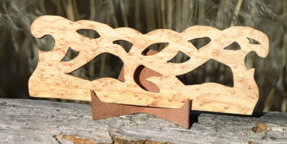 Hand Crafted Celtic Zebrawood  Beaters  Shuttle for Card  Inkle Weaving