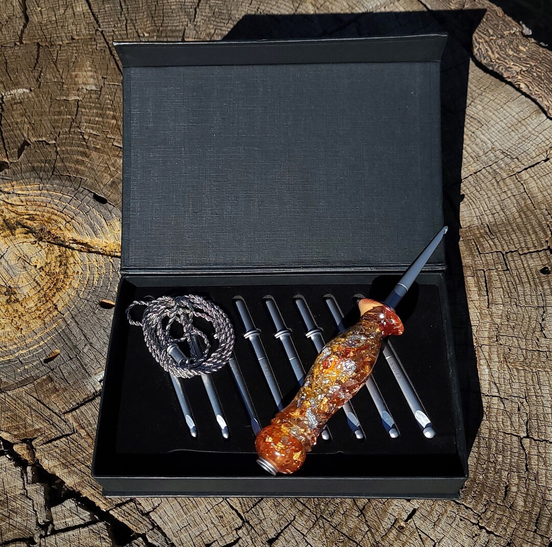 Interchangeable Crochet Hook Necklace Gift Set Hand Turned holiday