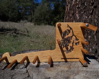 Card / Inkle / Tablet weaving loom - Black Cherry - Whispering Oaks, small lap loom, weaving, lap weaving, narrow band weaving loom