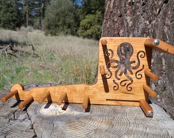 Card / Inkle / Tablet weaving loom - Black Cherry - Cthulhu, Octopus, Kraken, small lap loom, weaving, lap weaving, narrow band weaving