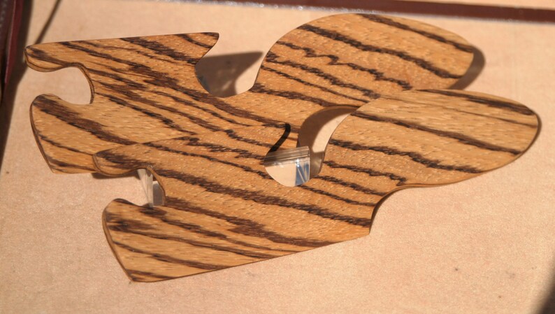 Hand Crafted Celtic Zebrawood Beaters Shuttle for Card Inkle Weaving