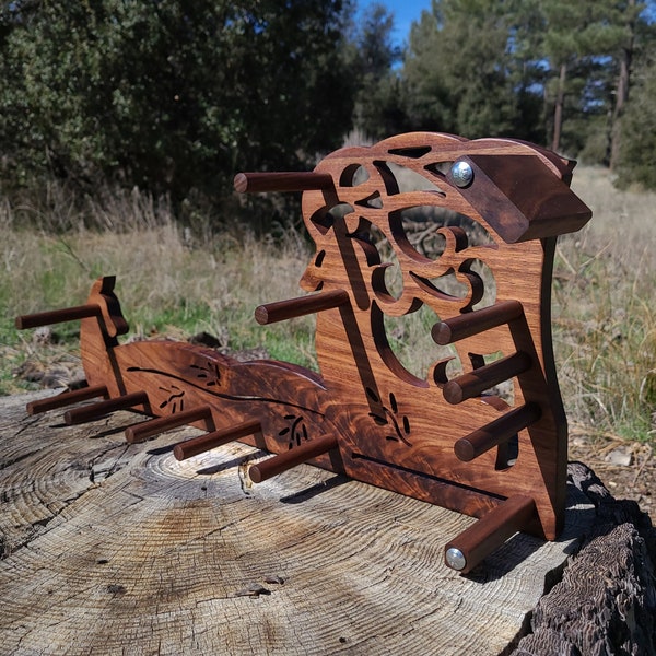 Card / Inkle / Tablet weaving loom  - extreme figured black Walnut - Stag's Call, narrow band weaving, lap loom, small weavng loom