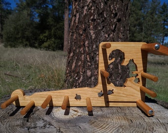 Card / Inkle / Tablet weaving loom - Black Cherry - Go Nuts, squirrel, acorn small lap loom, weaving, lap weaving, narrow band weaving loom