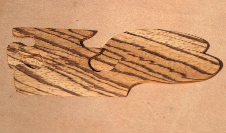 Hand Crafted Celtic Zebrawood Beaters Shuttle for Card Inkle Weaving