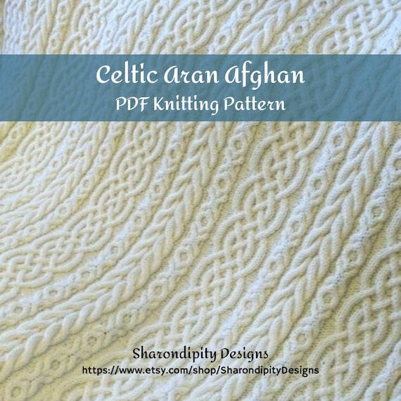 Celtic Aran Afghan Cable Knit Afghan Aran Afghan Pdf Etsy