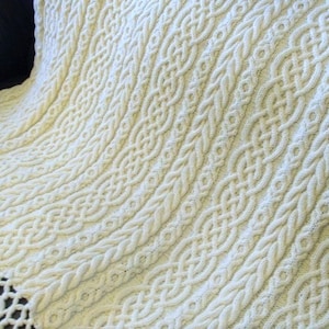 Celtic Aran Afghan Cable Knit Afghan Aran Afghan PDF Knitting Pattern Irish Knit image 3