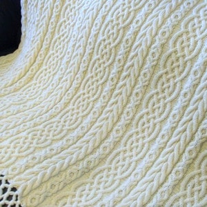 Celtic Aran Afghan Cable Knit Afghan Aran Afghan PDF Knitting Pattern Irish Knit image 3