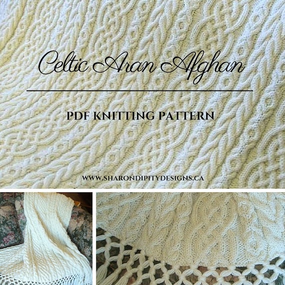Celtic Aran Afghan Cable Knit Afghan Aran Afghan Pdf Knitting Pattern Irish Knit