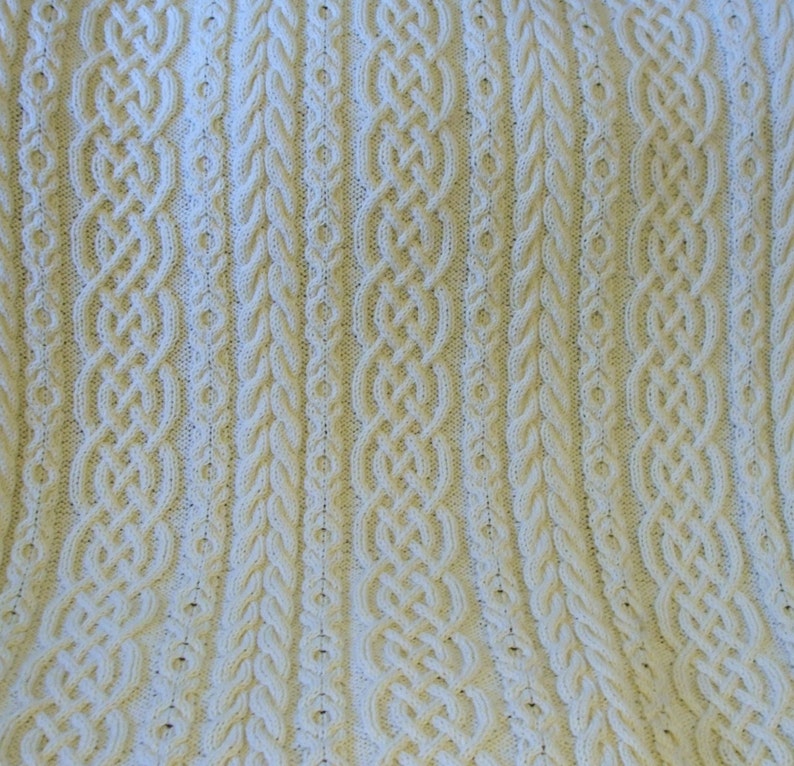 Celtic Aran Afghan Cable Knit Afghan Aran Afghan PDF Knitting Pattern Irish Knit image 2