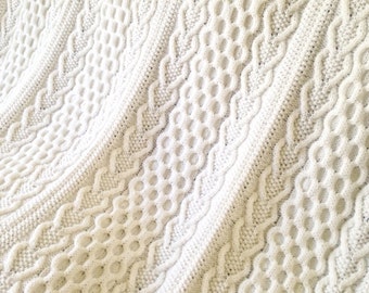 Schema per coperta afghana lavorata a maglia con cuori e trifogli (PDF)