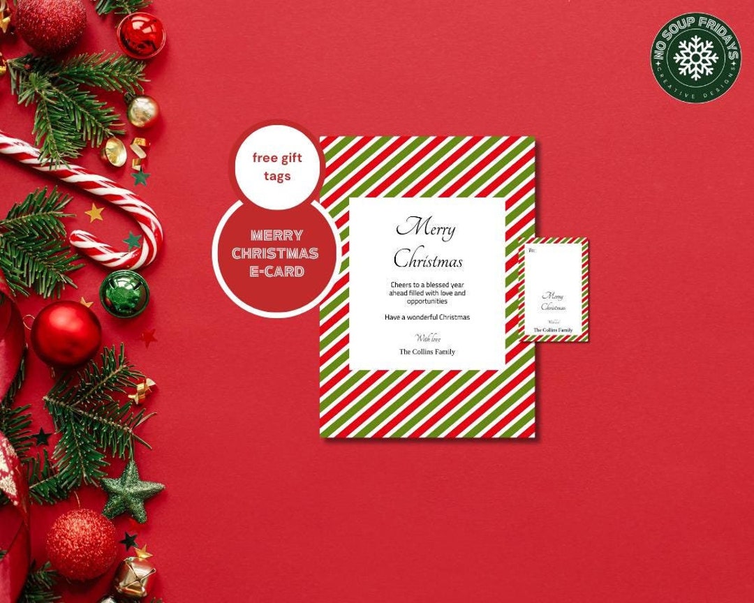 Downloadable Editable Merry Christmas Card Template & Free Matching ...