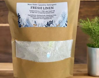 Non-Toxic Chemical Free Natural Laundry Detergent 30 Loads- Fresh Linen