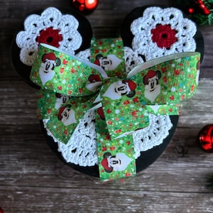 2 Mickey Mouse Disney Inspired  Drink/Candle Coasters Wood Crochet - Nice Size- Gift Idea