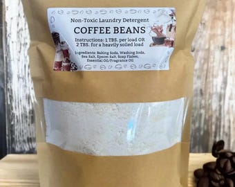 Non-Toxic Chemical Free Natural Laundry Detergent 30 Loads- Coffee Beans