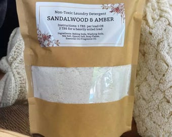 Non-Toxic Chemical Free Natural Laundry Detergent 30 Loads- Sandalwood & Amber