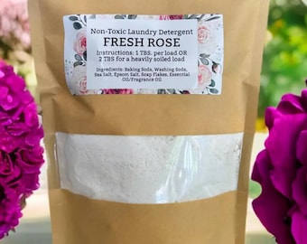 Non-Toxic Chemical Free Natural Laundry Detergent 30 Loads- Fresh Rose
