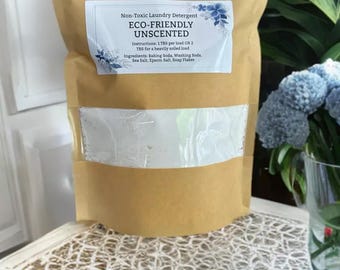Non-Toxic Chemical Free Natural Laundry Detergent 30 Loads- Unscented Fragrance Free