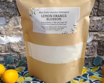 Non-Toxic Chemical Free Natural Laundry Detergent 30 Loads- Lemon Orange