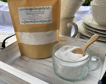 Non-Toxic Dishwasher Soap Eucalyptus Scent All Natural Detergent