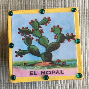 Loteria Decoupage El Nopal Cactus Gift Box