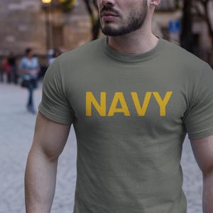 Navy Training Shirt – Military Style Men’s T-Shirt, PT Workout Tee, Heavy Cotton Comfort, Casual Nautical Gift