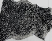 Nappa sheepskin leather hide Black Grey Curly Ripple Hair Karakul sheep w Suede back 5.5 sf
