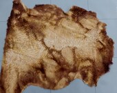 Nappa sheepskin leather hide Mottled Creams Browns Curly Ripple Hair Karakul sheep w Suede back 6 sf