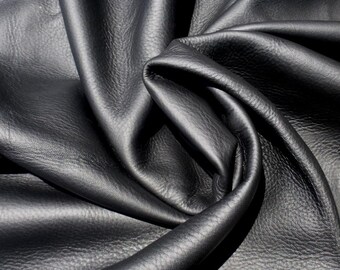 Moose leather hide Black thick & full bodied w/pebble grain texture