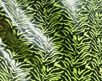Ziegenleder Lime Grün / Schwarz Baby Zebra print Full Body glatte Oberfläche