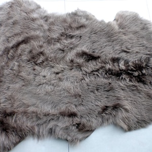sheepskin leather Toscana hide Coffee Brown Silky Hair w/Suede back