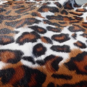 Calfskin Hair On leather hide Jaguar Print Long Silky Hair VERY RARE!!