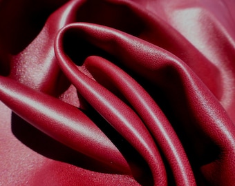 lambskin lamb leather hide Burnished Deep Red Wine full bodied Glorious Color!!