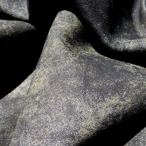 lambskin leather hide Stretch leather Khaki on Black Antiqued Mottled Print