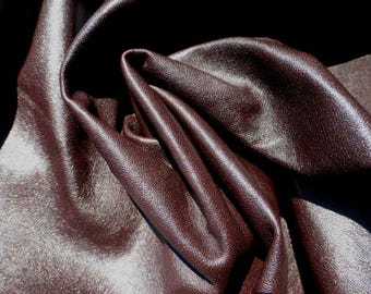 lambskin leather hide Dark Chocolate thin slightly firm temper smooth finish