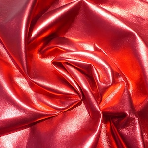 Lambskin leather hide XXL Bright Metallic Red butter soft light weight