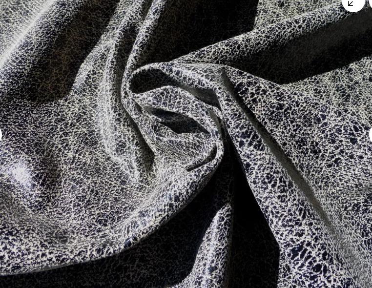 Pigskin leather hide Granite Stone Texture Print Black & White smooth finish