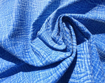 Lammfell-Schaffelllederleder mit Distressed Textured Denim Blue Jean-Stoffdruck